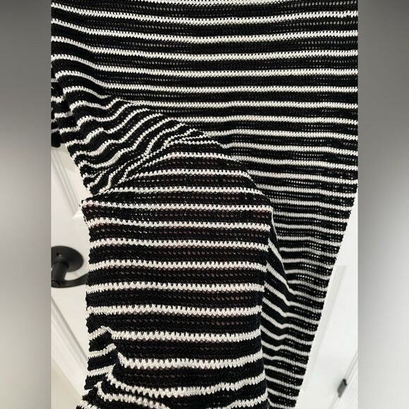 Classiques Entier Black & White Stripe Long Knit Sweater Women’s Size S - Picture 3 of 6